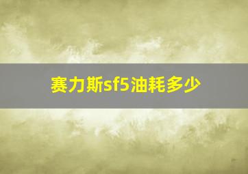 赛力斯sf5油耗多少