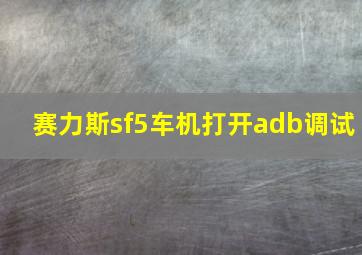 赛力斯sf5车机打开adb调试