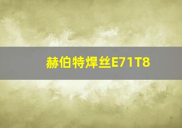 赫伯特焊丝E71T8