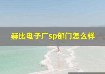 赫比电子厂sp部门怎么样