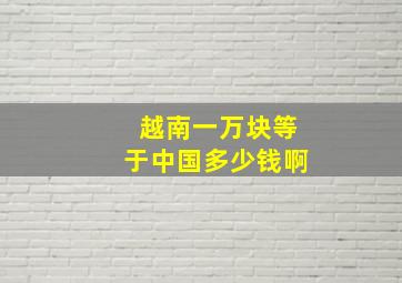 越南一万块等于中国多少钱啊