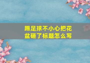 踢足球不小心把花盆砸了标题怎么写