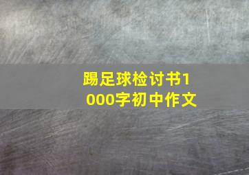 踢足球检讨书1000字初中作文