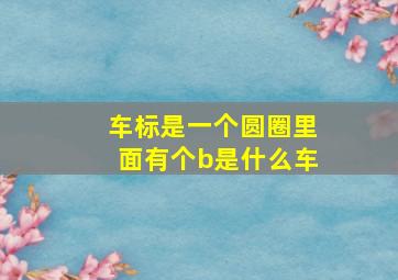 车标是一个圆圈里面有个b是什么车