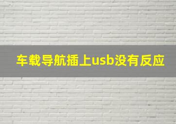 车载导航插上usb没有反应