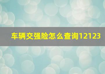 车辆交强险怎么查询12123