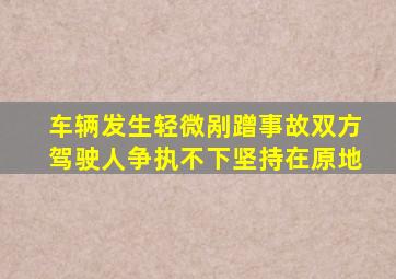 车辆发生轻微剐蹭事故双方驾驶人争执不下坚持在原地