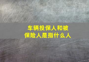 车辆投保人和被保险人是指什么人