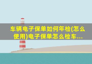 车辆电子保单如何年检(怎么使用)电子保单怎么检车...