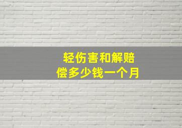 轻伤害和解赔偿多少钱一个月