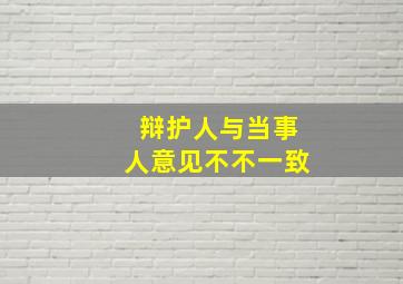 辩护人与当事人意见不不一致