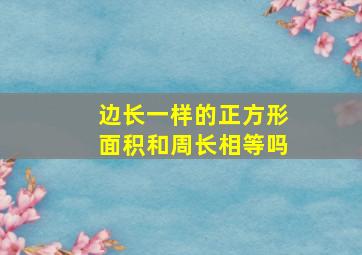 边长一样的正方形面积和周长相等吗