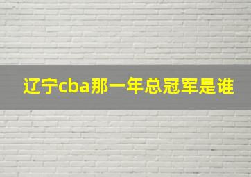 辽宁cba那一年总冠军是谁