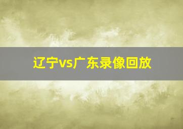 辽宁vs广东录像回放