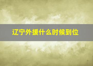 辽宁外援什么时候到位