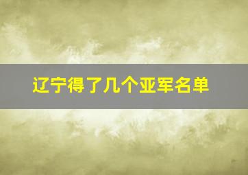 辽宁得了几个亚军名单