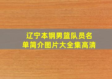 辽宁本钢男篮队员名单简介图片大全集高清