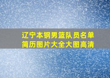 辽宁本钢男篮队员名单简历图片大全大图高清