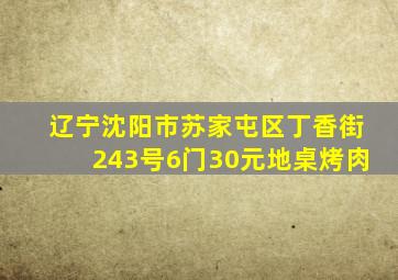 辽宁沈阳市苏家屯区丁香街243号6门30元地桌烤肉