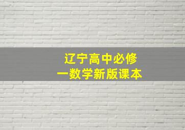 辽宁高中必修一数学新版课本