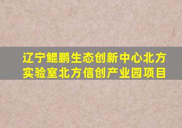 辽宁鲲鹏生态创新中心北方实验室北方信创产业园项目