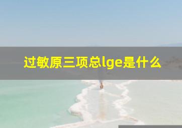 过敏原三项总lge是什么