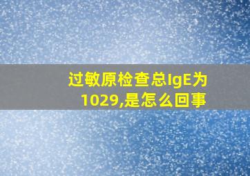 过敏原检查总IgE为1029,是怎么回事