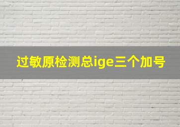 过敏原检测总ige三个加号