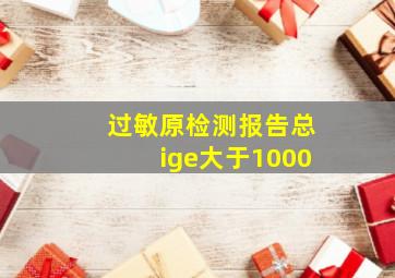 过敏原检测报告总ige大于1000