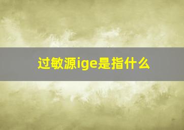 过敏源ige是指什么