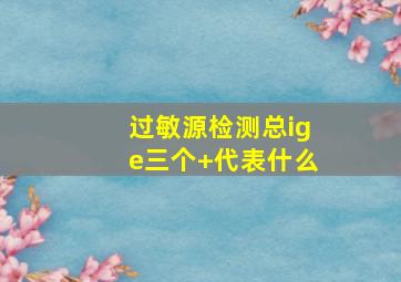 过敏源检测总ige三个+代表什么