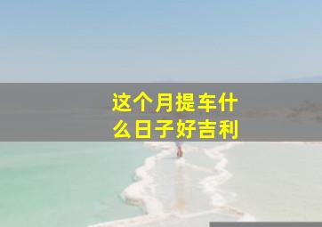 这个月提车什么日子好吉利