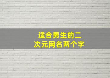 适合男生的二次元网名两个字