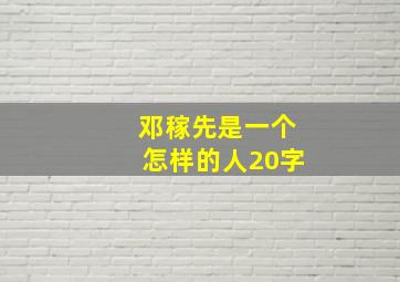 邓稼先是一个怎样的人20字