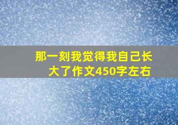 那一刻我觉得我自己长大了作文450字左右