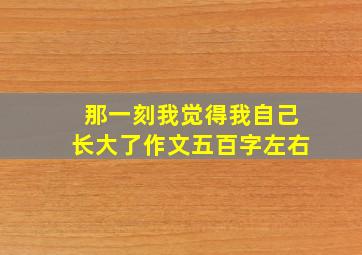 那一刻我觉得我自己长大了作文五百字左右