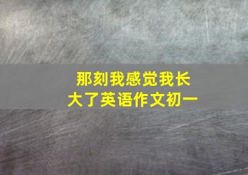 那刻我感觉我长大了英语作文初一