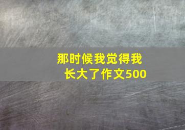 那时候我觉得我长大了作文500