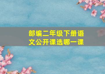 部编二年级下册语文公开课选哪一课