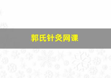 郭氏针灸网课