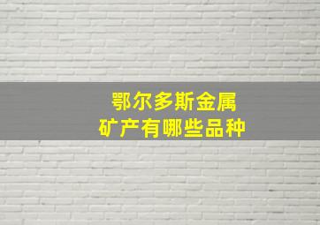 鄂尔多斯金属矿产有哪些品种