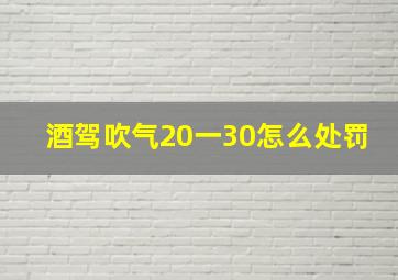 酒驾吹气20一30怎么处罚