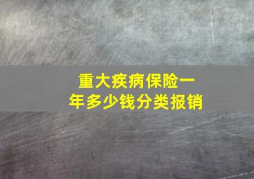 重大疾病保险一年多少钱分类报销