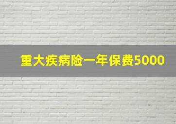 重大疾病险一年保费5000