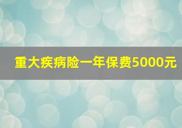 重大疾病险一年保费5000元