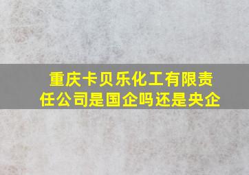 重庆卡贝乐化工有限责任公司是国企吗还是央企