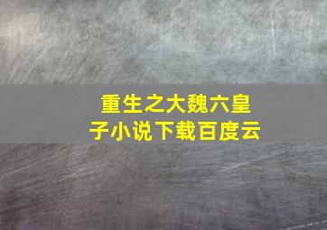 重生之大魏六皇子小说下载百度云