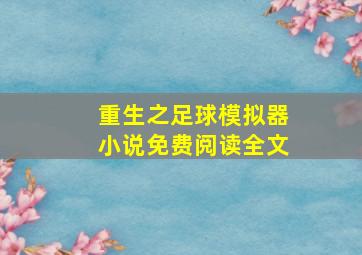 重生之足球模拟器小说免费阅读全文