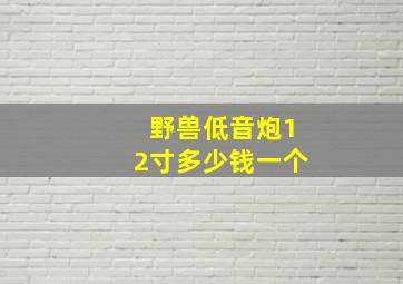 野兽低音炮12寸多少钱一个