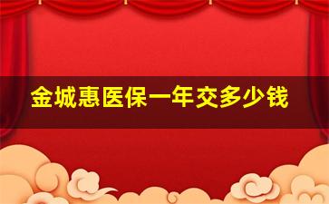 金城惠医保一年交多少钱